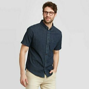 COPY - Men's Standard Fit Short Sleeve Denim Shirt 2x